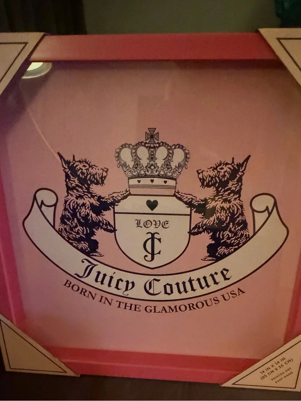 Juicy Couture Pink Crest Logo Wall Decor